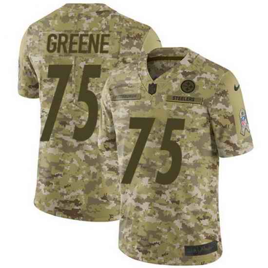 Nike Steelers #75 Joe Greene Camo Mens Stitched NFL Limited 2018 Salute To Service Jersey